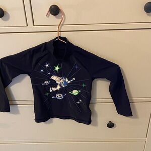 adidas Kids Navy Space Astronaut Rashguard with Green Accents